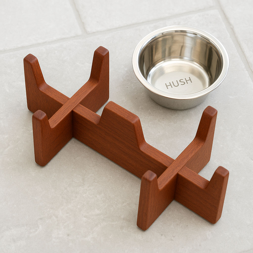HUSH Wooden Elevated Pet Feeding Stand