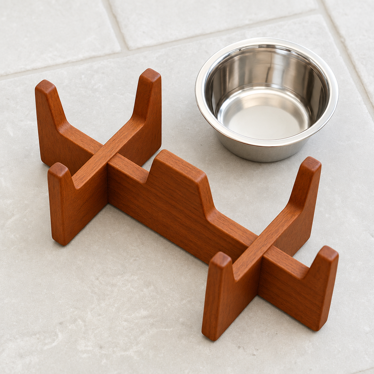 Wooden Elevated Pet Feeding Stand