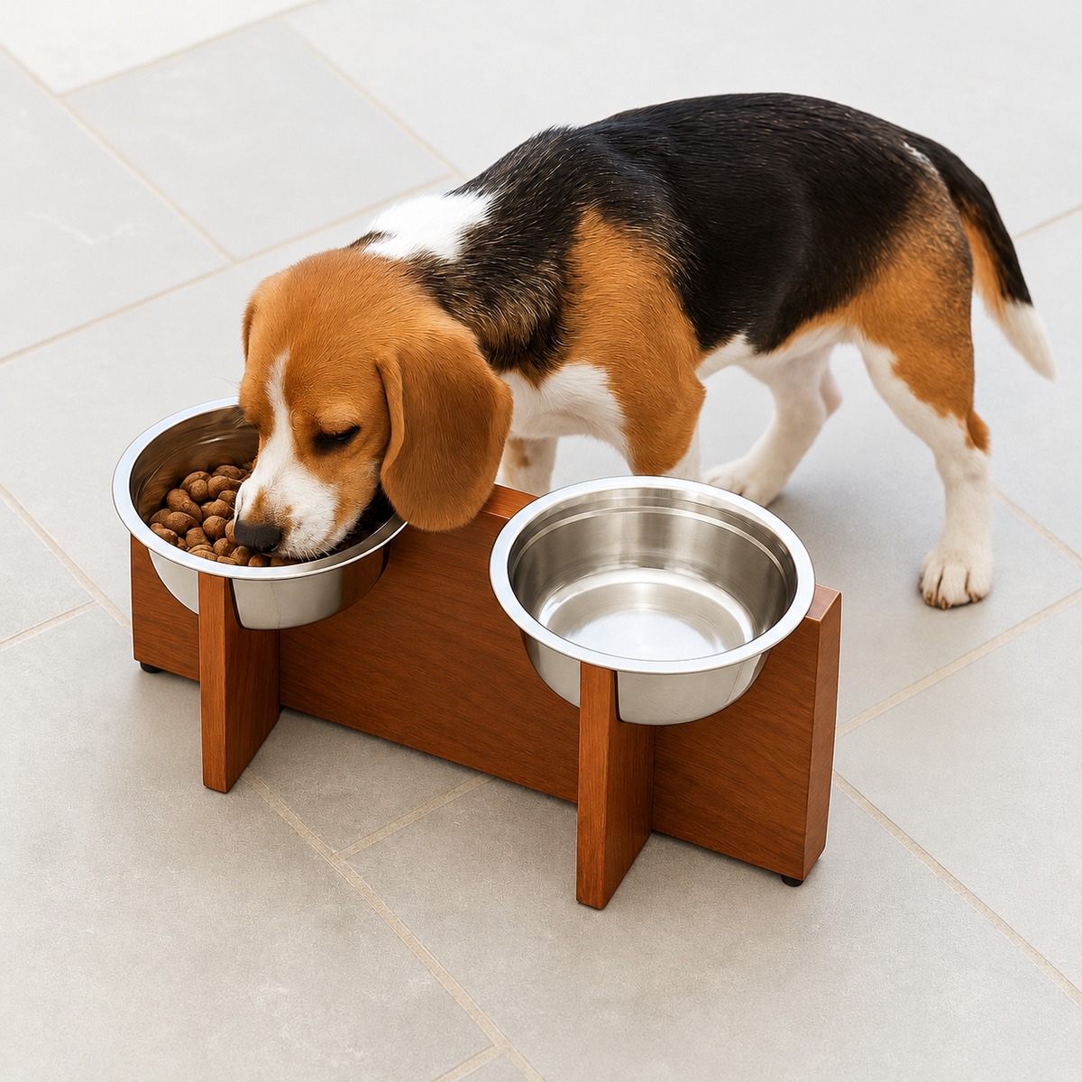 Wooden Elevated Pet Feeding Stand