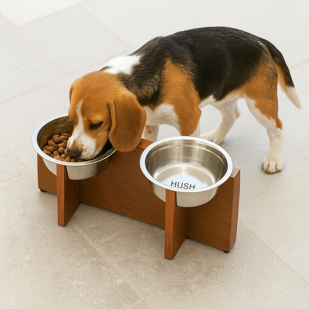 HUSH Wooden Elevated Pet Feeding Stand