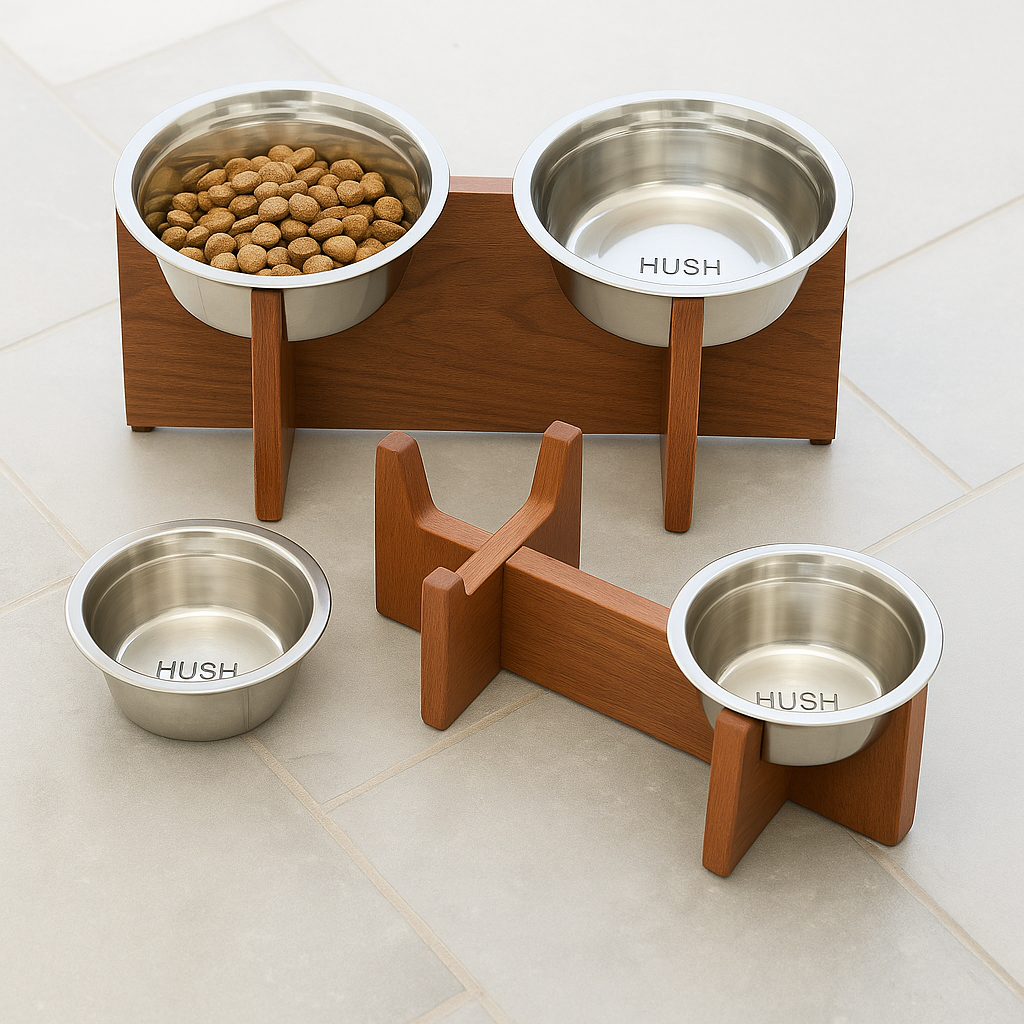 HUSH Wooden Elevated Pet Feeding Stand