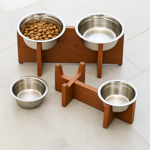 Wooden Elevated Pet Feeding Stand