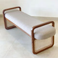 Teak Wood Cane Chaise Lounge