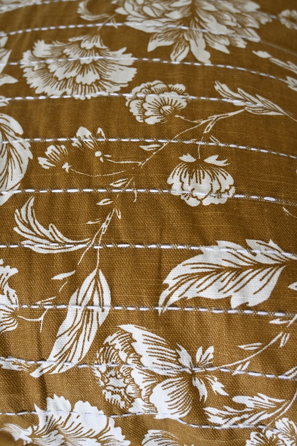 Premium Mustard Floral Cotton Cushion Cover