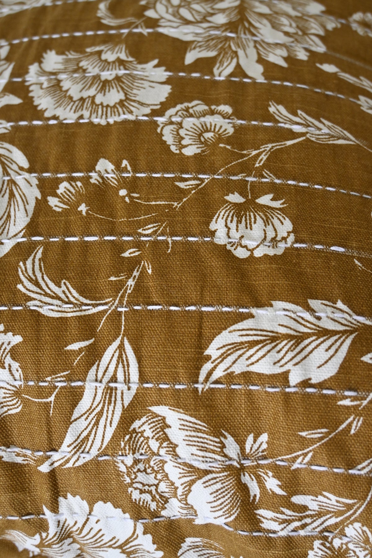 Premium Mustard Floral Cotton Cushion Cover