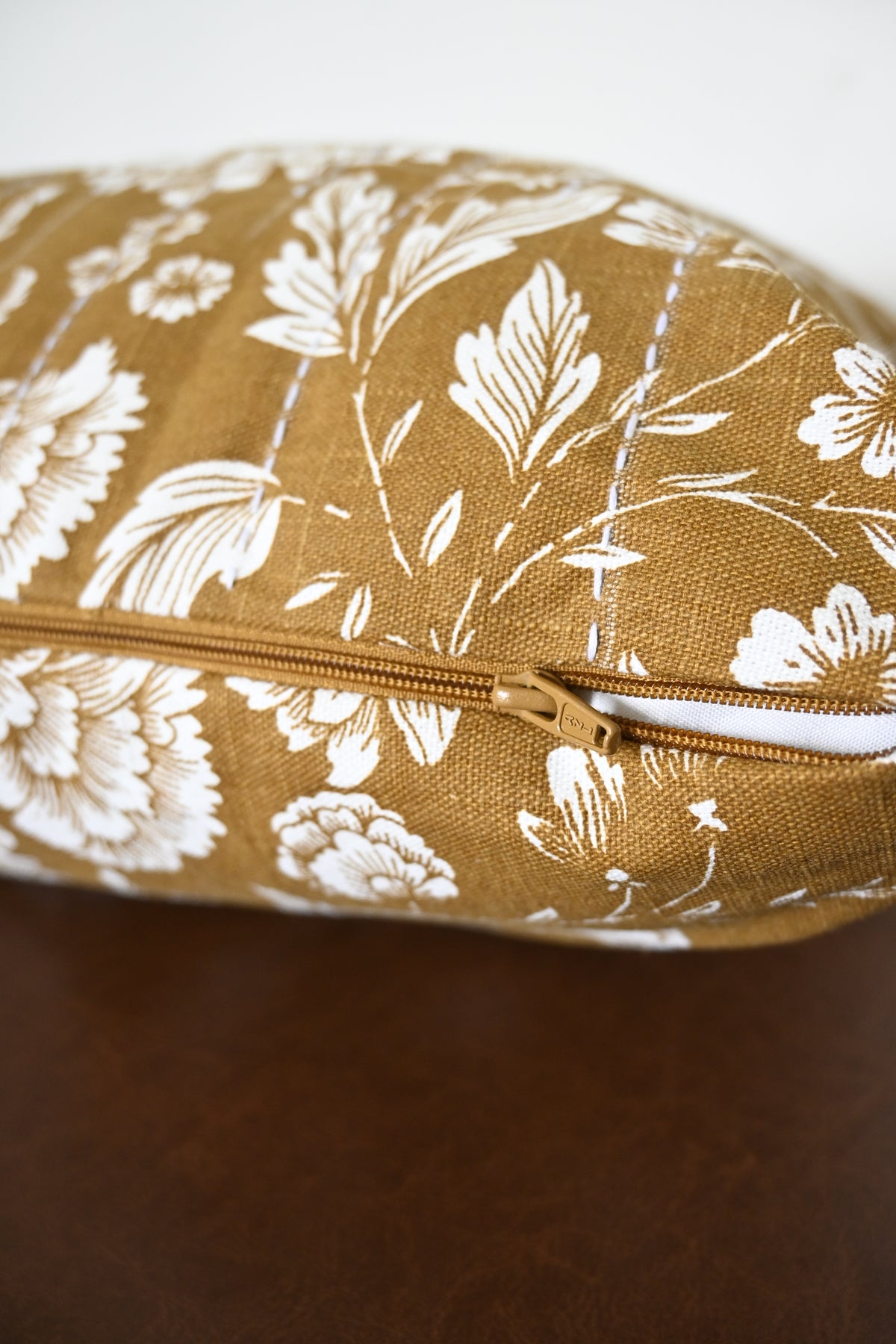 Premium Mustard Floral Cotton Cushion Cover