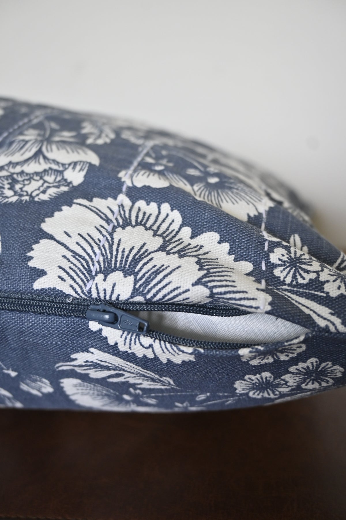 Premium Blue Floral Cotton Cushion Cover