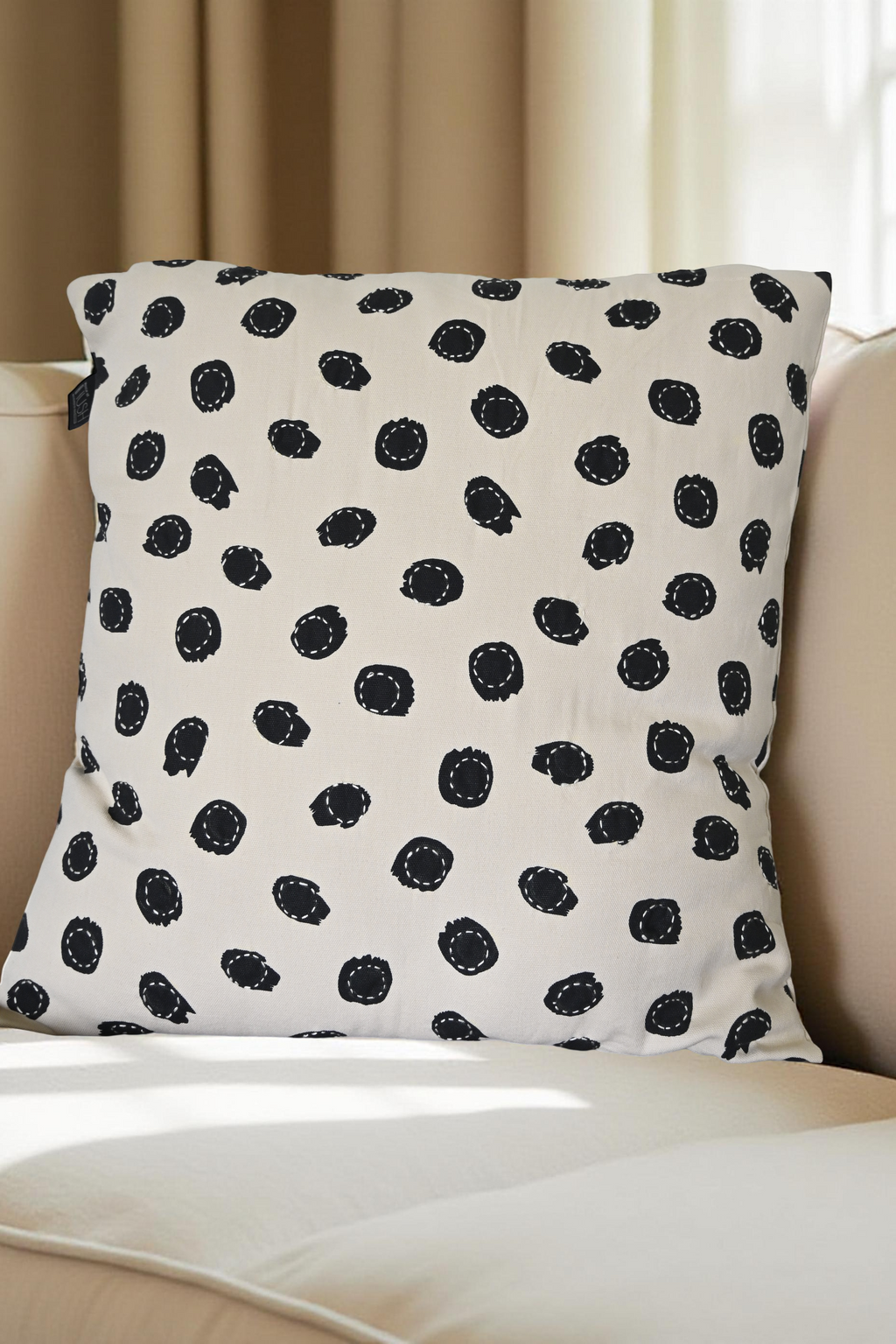 Premium Black & White Cotton Cushion Cover