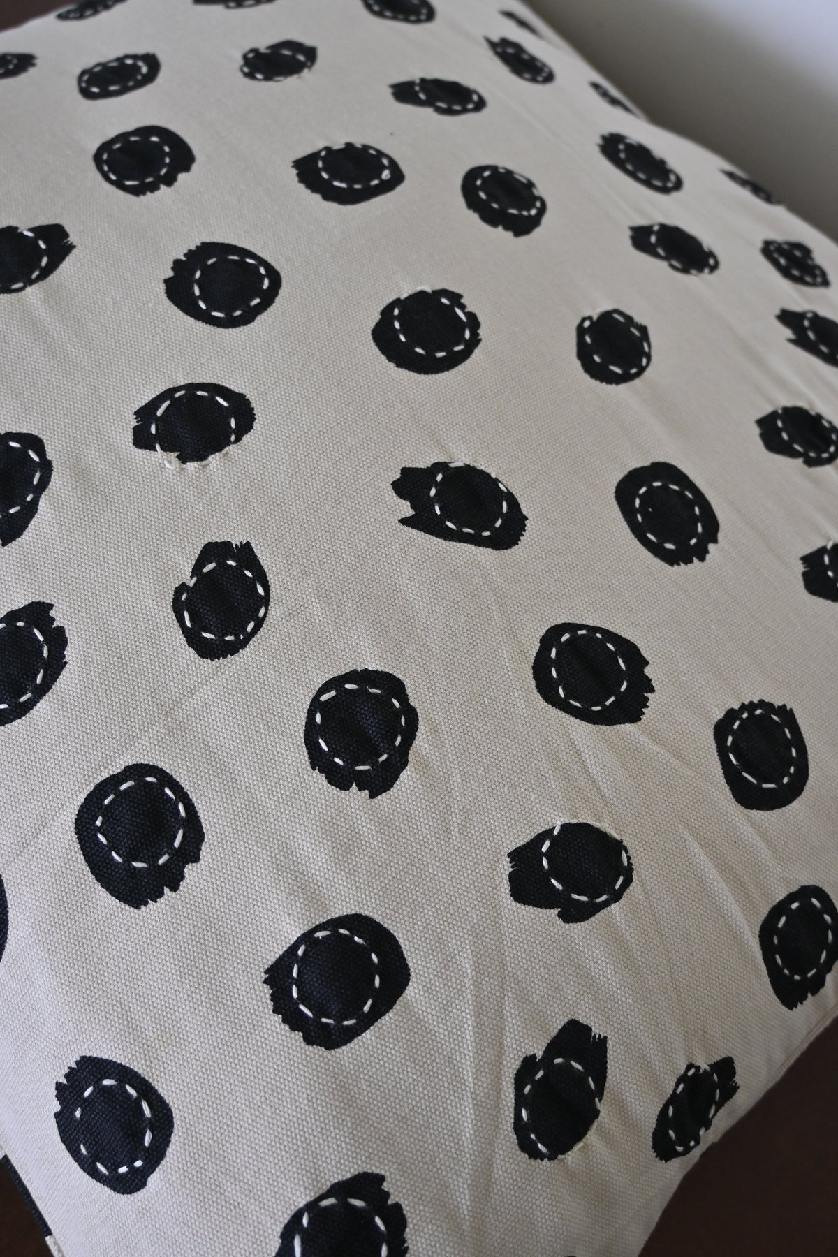 Premium Black & White Cotton Cushion Cover