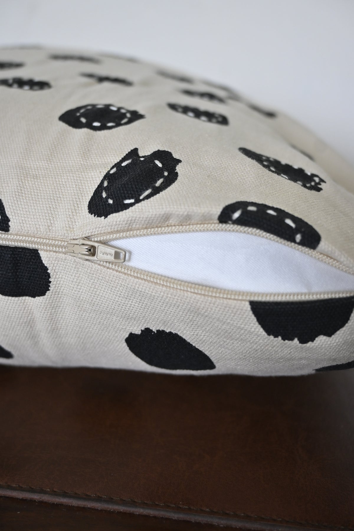 Premium Black & White Cotton Cushion Cover