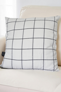 Premium Black & White Grid Cotton Cushion Cover