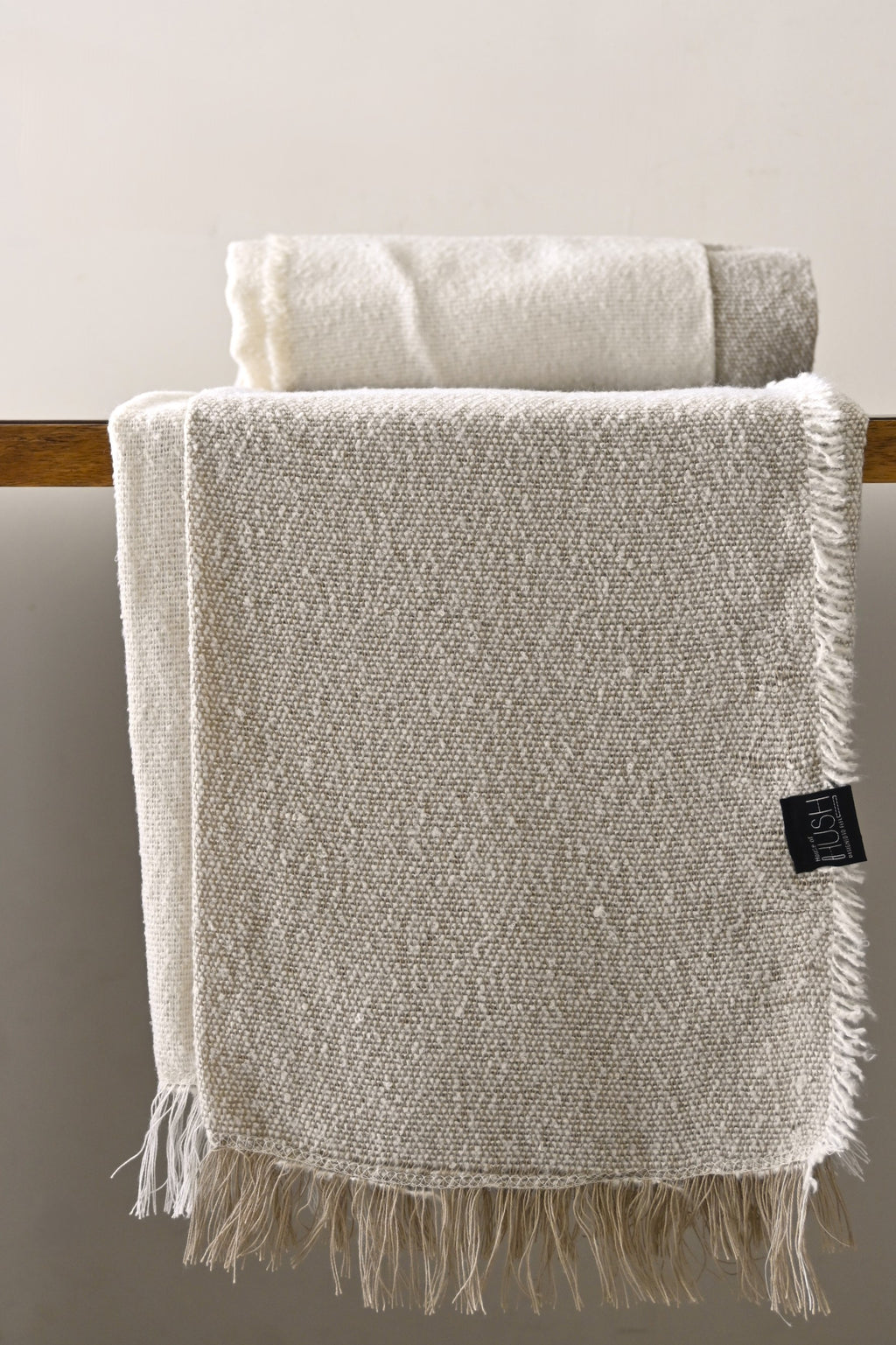 Modern Off-White Waffle Weave Blanket