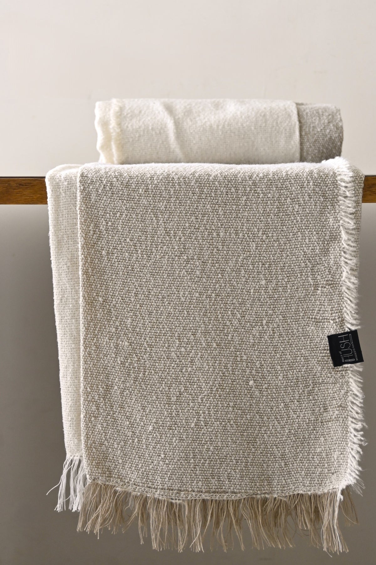 Modern Off-White Waffle Weave Blanket
