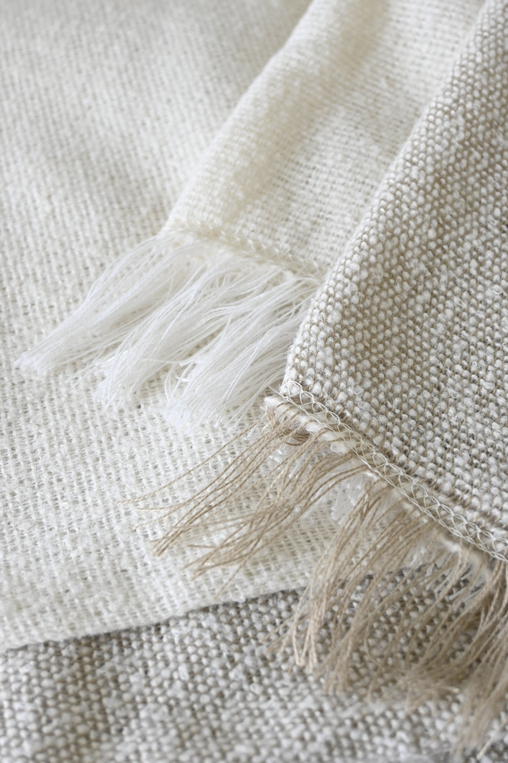 Modern Off-White Waffle Weave Blanket