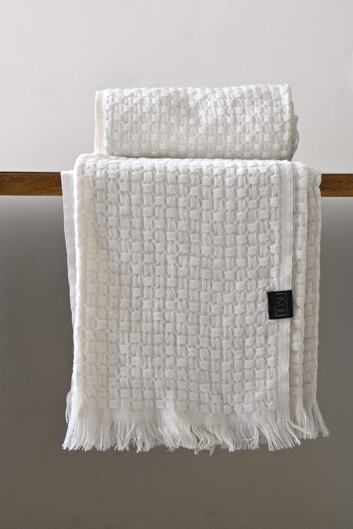 Off-White Dotted Cotton Throw Blanket