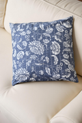 Premium Blue Floral Cotton Cushion Cover