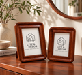 Elegant Mahogany Finish Photo Frames – Set of 2