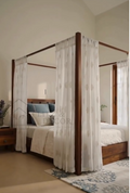 Mahogany Wood Canopy Bed – Queen Size