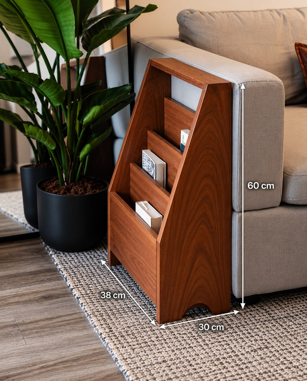 Solid Wood Magazine Rack