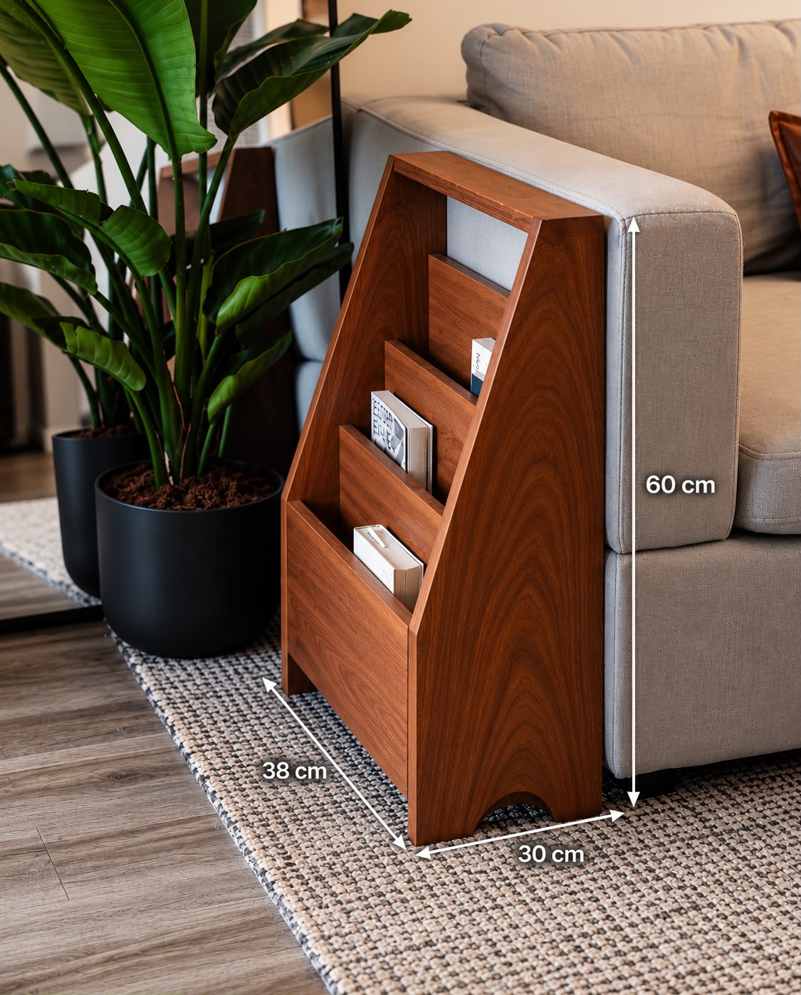 Solid Wood Magazine Rack